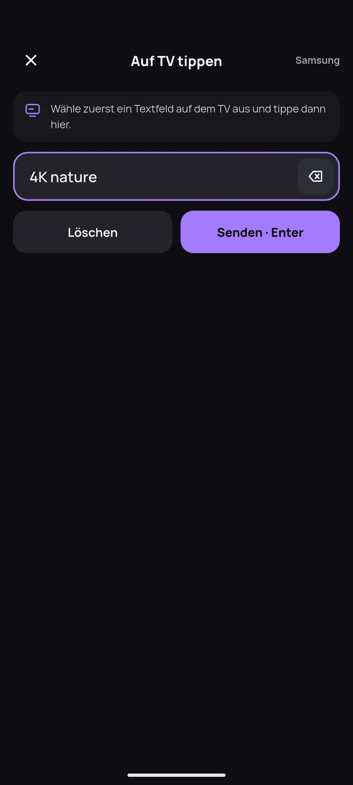 Tastatur-Bildschirm zum Tippen auf dem Fernseher